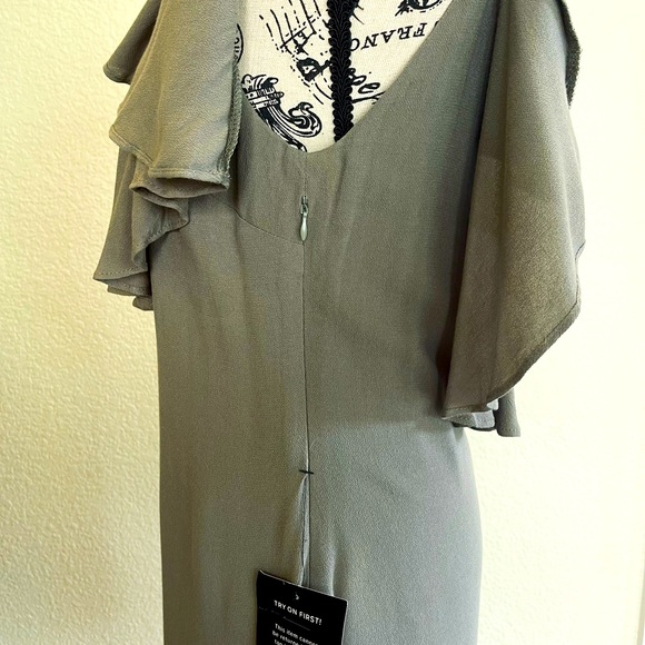 NWT Lulu’s Olive Green Off-the-Shoulder Midi Dress - S - Picture 11 of 13